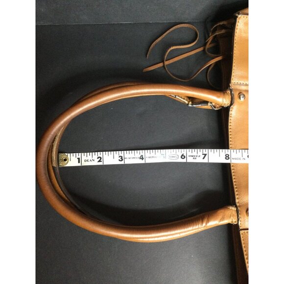 Rebecca Minkoff Mab Medium Side Zip Leather Tote Bag Double Handles Brown - Picture 7 of 9